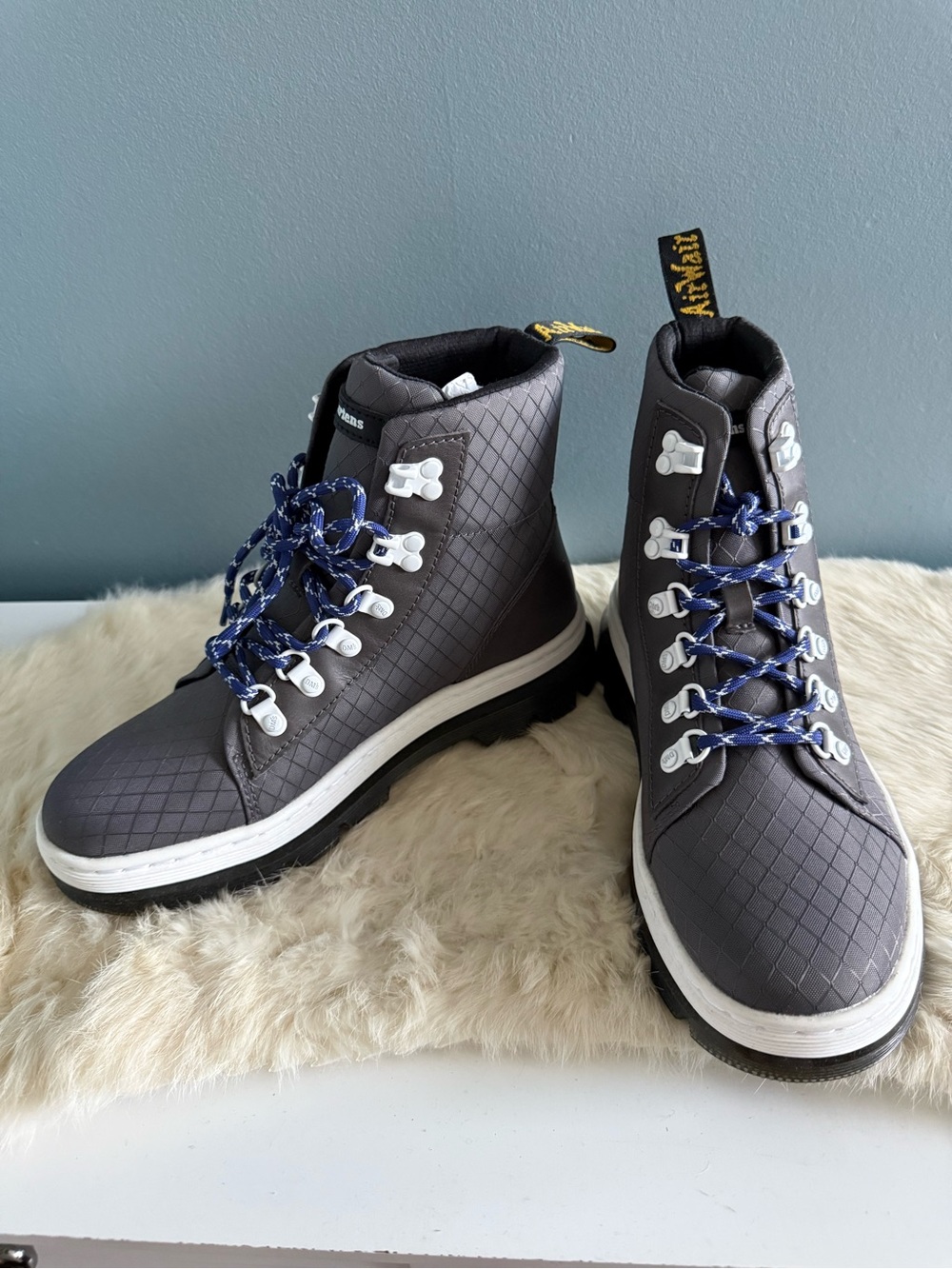 Dr. Martens Women’s Combs Tech Ripstop Gunmetal Gray Combat Boots